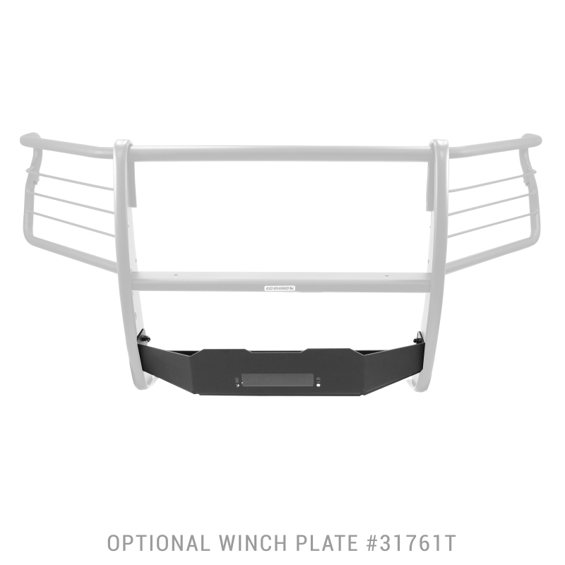 Chevrolet Silverado 1500 Grille Guard - Front - Go Rhino - 3100 Series StepGuard with Brush Guards - Textured Black - `19-`20